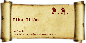 Mike Milán névjegykártya