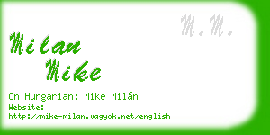 milan mike business card
