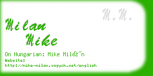 milan mike business card